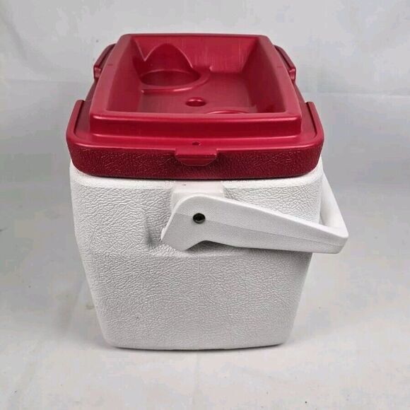 Vintage Coleman Lunch Box Mini Cooler Red & White 5272 - Picture 6 of 13